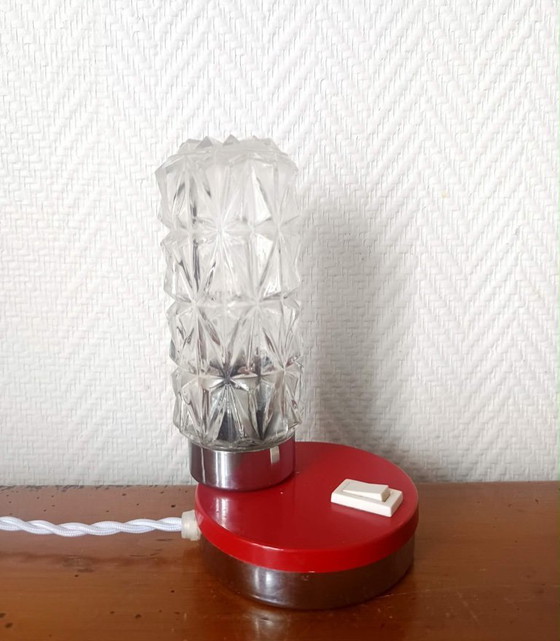 Image 1 of Lampada da notte in vetro in stile Space Age, anni '70