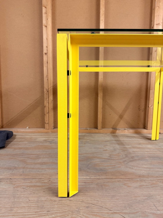 Functionals WT Table | 90 x 90 x 74 cm | jaune zinc / verre, Tables de salle à manger, Métal (photo 5 sur 6)