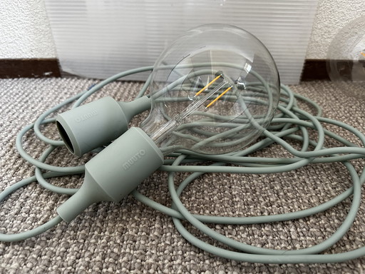 2 Muuto pendant lamp fitting LED light green