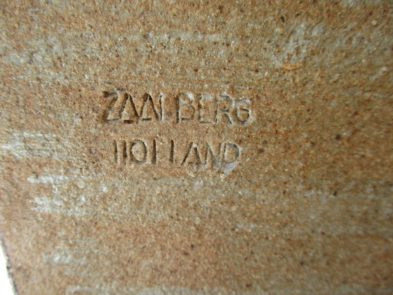 Image 1 of Jardinera marrón/beige, Potterij Zaalberg, De Rijn (1950-1960), Marcada, NL.