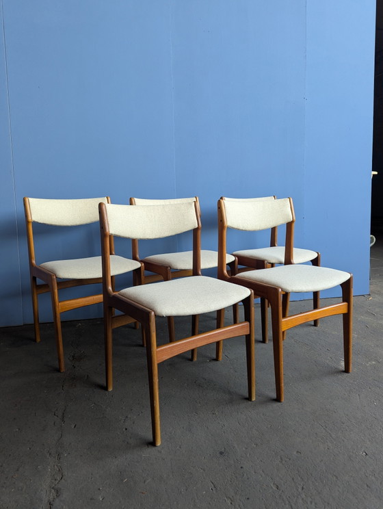 Image 1 of 5 sedie da pranzo vintage in teak - Erik Buch - Danimarca