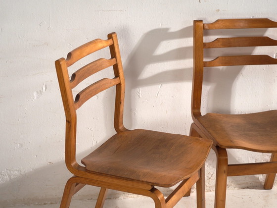 Chaises anciennes en hêtre et contreplaqué moulé – Europe Centrale, circa 1960 #S3 (photo 39 of 40)