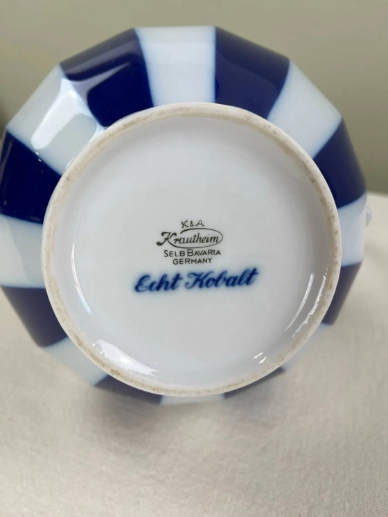 Kobalt gestreifte Karaffe – Gläser & Karaffe, Porcelain, Art Deco (photo 8 of 10)