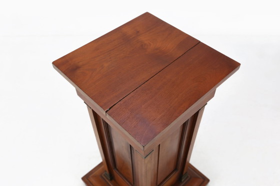 Image 1 of 20th Century Antique Style Brass and Wood Console Table or Pedestal