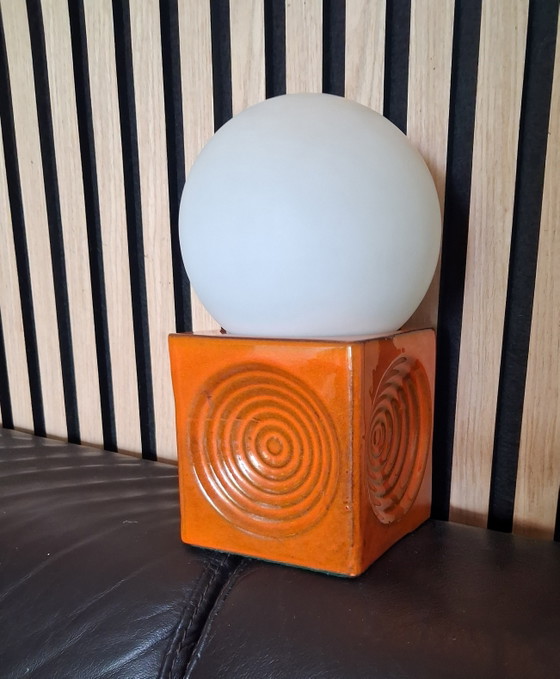 Image 1 of Vintage Steuler Keramik Space Age Cube Lamp – Cari Zalloni 1970s Zyklon