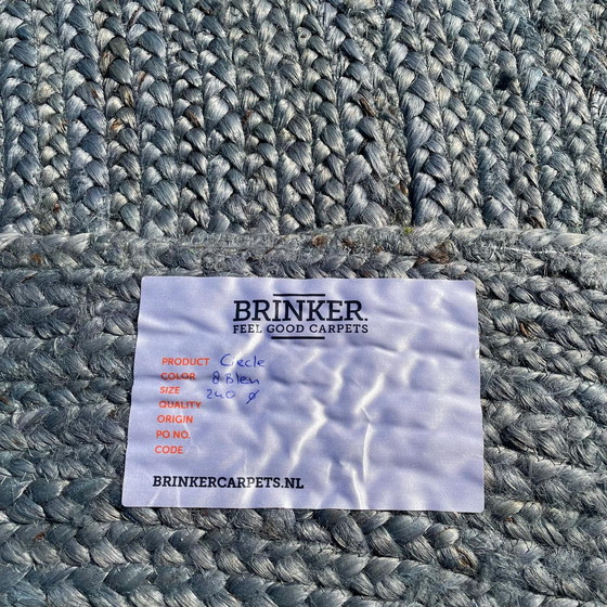 Image 1 of Brinker Carpets Carpets Jute Circle Blue  vloerkleed - Ø240