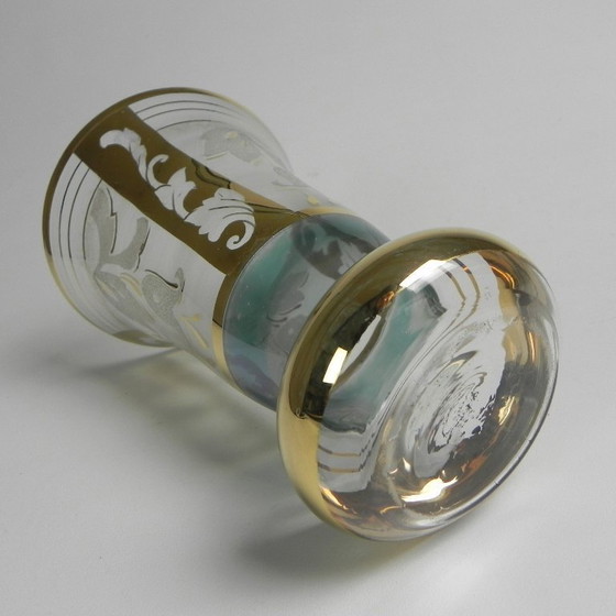 Image 1 of Glass vase with gilded decorations, Belgium, 1930s