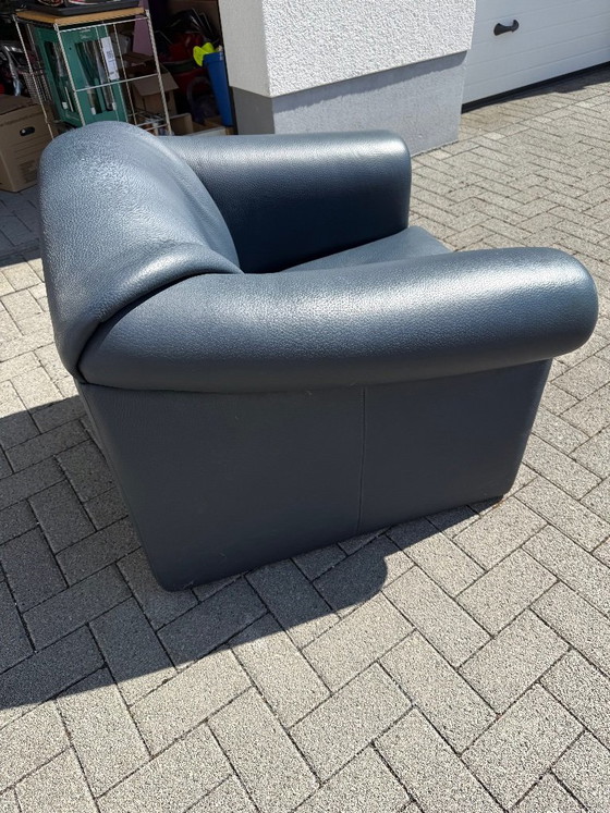 BRÜHL Designerbank + Fauteuil - Buffelleer, binnenvering – Banken, Leather (photo 15 of 18)