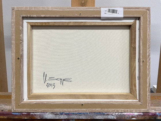 Image 1 of Paisaje de verano, pinturas acrílicas sobre lienzo, cuadro original con marco, 43 x 33 cm