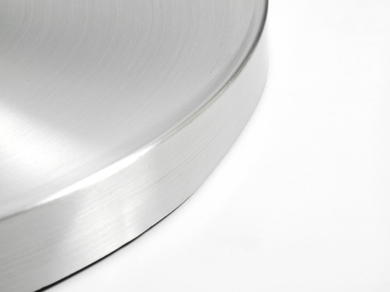 Image 1 of Large Round Original Mid Century Space Age Aluminum Ceiling or Wall Lamp by Honsel | Ø 50 cm