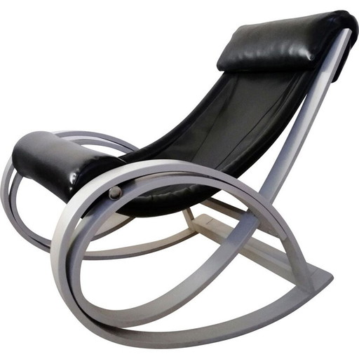 Sedia a dondolo vintage Sgarsul di Gae Aulenti per Poltronova