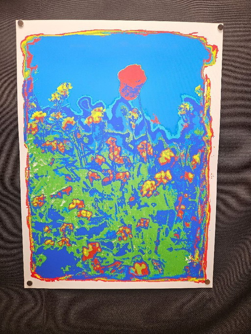 Zeefdruk op dik papier Henk van der Vet tulp