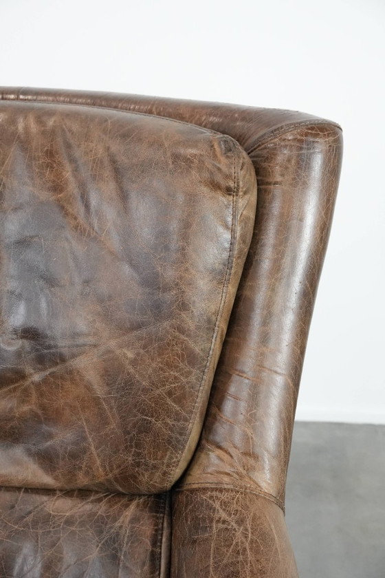 Image 1 of Vintage rundleren fauteuil met prachtige en sprekende kleuren