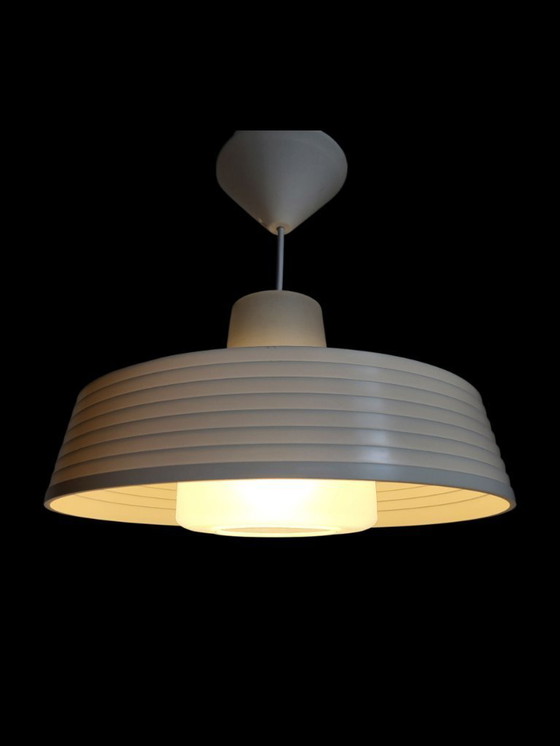 Image 1 of Lampada a sospensione dell'era spaziale Rotaflex, forma a ufo in plastica parzialmente pressata, anni '60