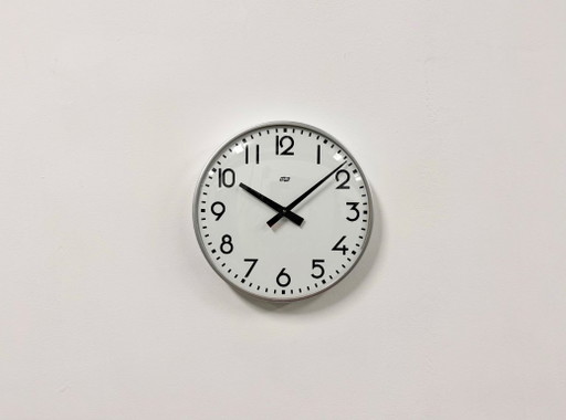 Vintage-Wanduhr aus Silber von ESMI, 1980er Jahre