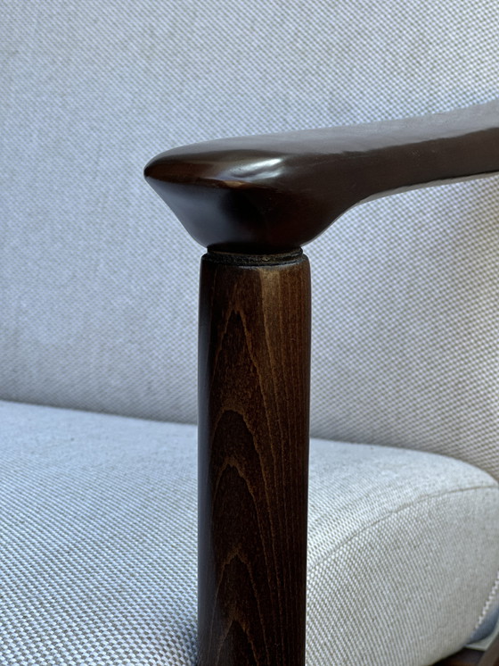 Image 1 of Mid Century Sessel aus beigem Leinen von Edmund Homa, 1960er Jahre, Satz mit zwei Stühlen