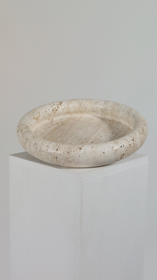 Bol vintage en pierre de travertin fait main, Italie, années 1970 – schalen, Stone (photo 2 of 9)