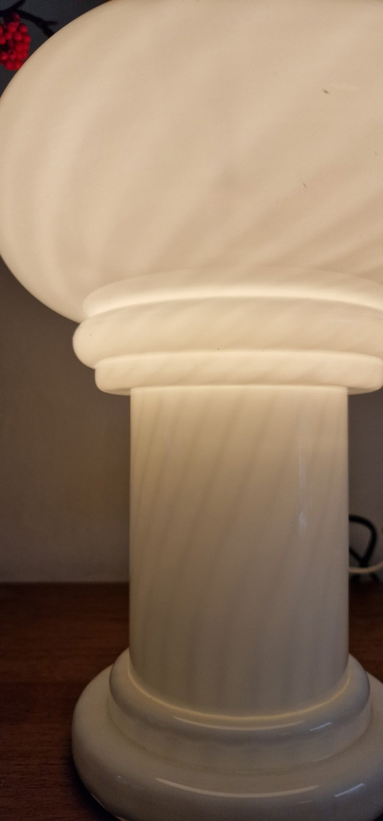Image 1 of Vintage Murano Table Lamp Mushroom Swirl
