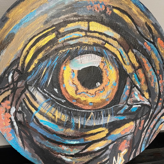 Painting Elephant Eye Round 50 cm – Art, Canvas (photo 7 of 9)