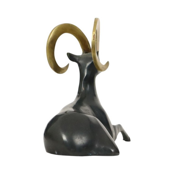 Image 1 of Statue de bélier en laiton de style Art déco
