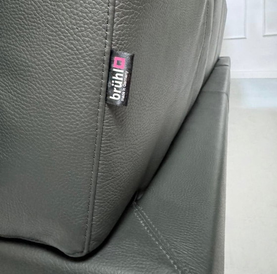 Image 1 of Brühl Moule canapé d'angle, canapé design, canapé, cuir gris