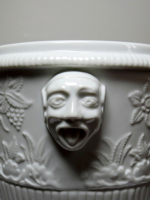 Large Haviland Limoges repro St Cloud porcelain champagne bucket/pot cover
