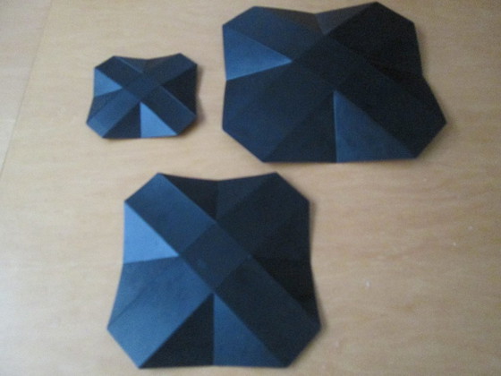 Image 1 of Design Set of 3 origami bowls created by Tair and Mercier (Paris) in 1987.