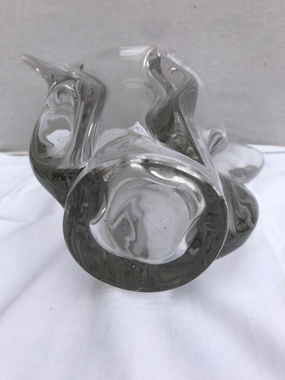 Image 1 of Vaso Ancien Forme Coupe Cristal Trasparente Design Vintage #D389