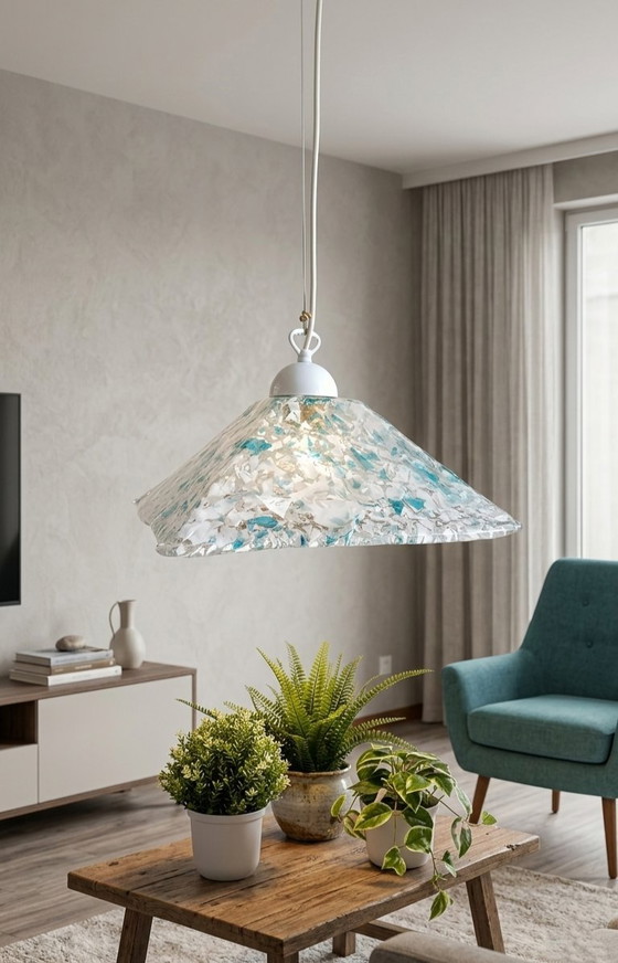 Image 1 of Lustre MURANO Sylcom à hauteur réglable / échelles blanches et bleues Neuf