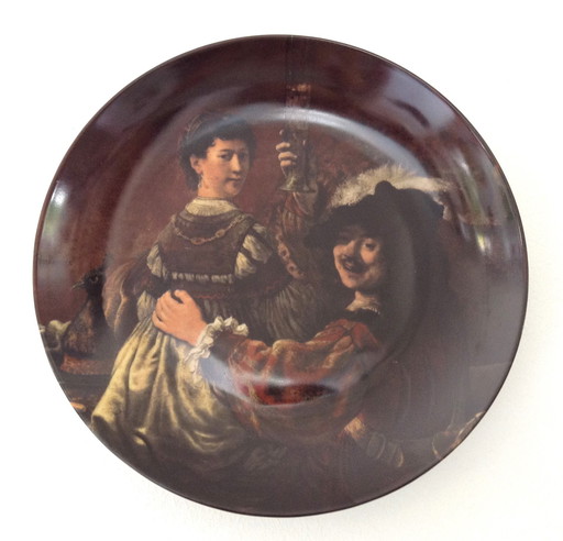 Vintage Wandteller Rembrandt van Rijn, Rembrandt & Saskia, Kaiser W Deutschland