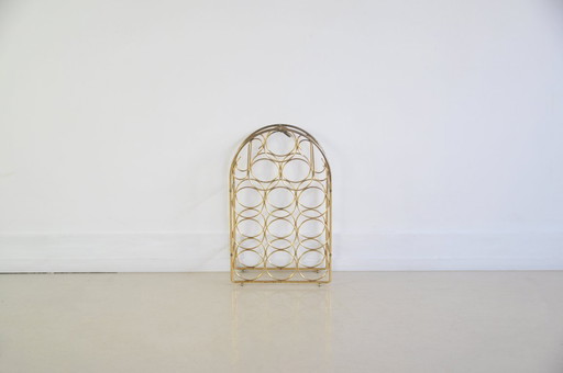 portabottiglie in metallo dorato