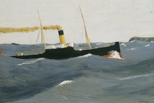 Edward Hopper Steamer On Canvas