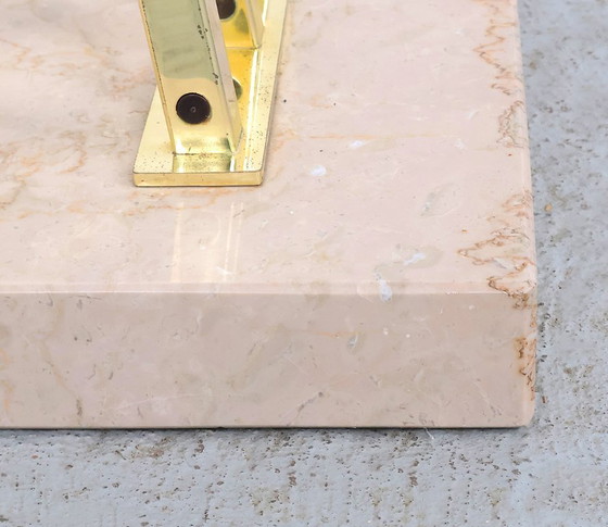 Image 1 of Romeo Rega brass and travertine standing coat rack, 1970s