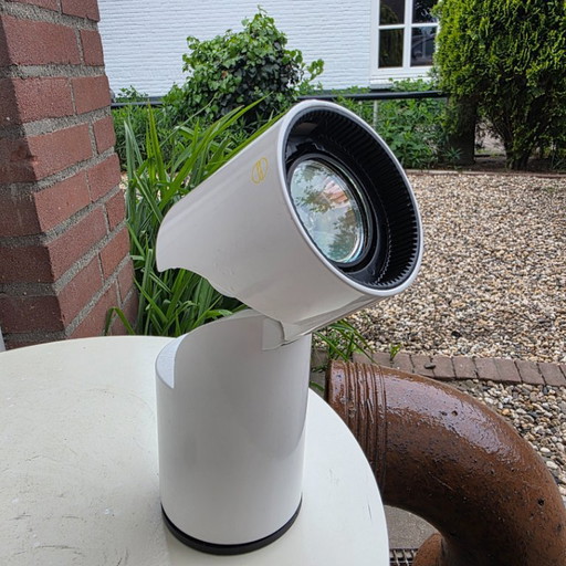 Vintage Reggiani Spotlight, 1980s Italian Design, White, Metal, Adjustable