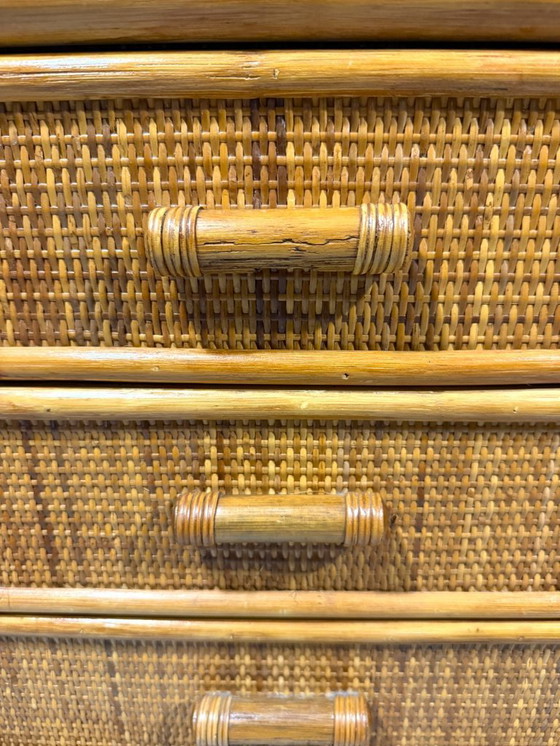 Image 1 of Rotan ladekast nachtkastje 1980's