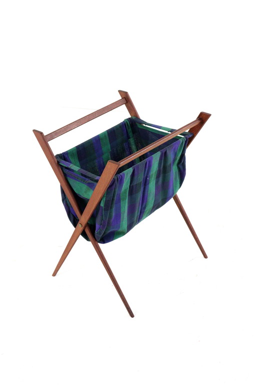 Vintage Danish reading basket reading rack magazine rack