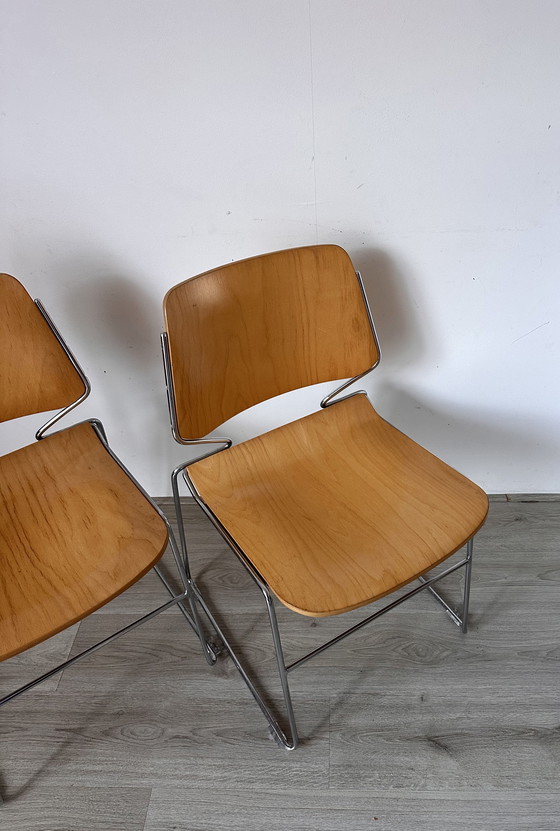 Image 1 of 6x Matrix Krueger houten design stoelen