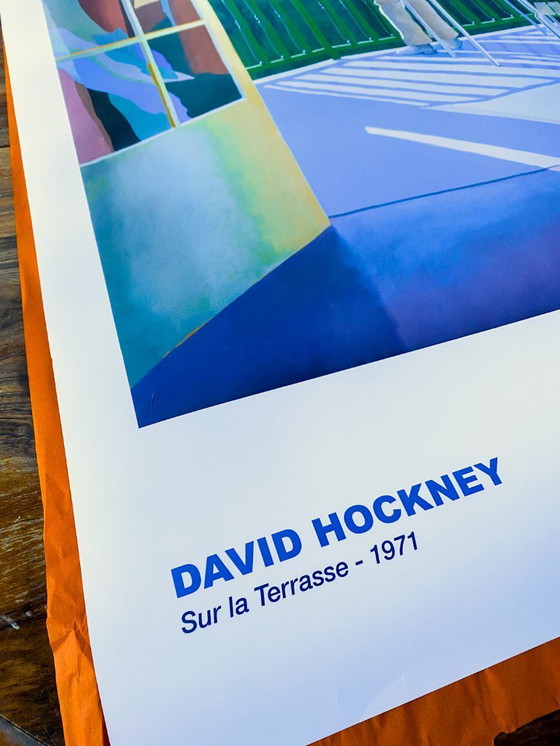 Image 1 of Op het terras - D. Hockney - 1966 - Poster 70 x 100 cm