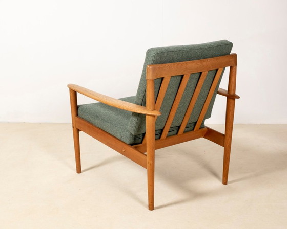 Fauteuil Grete Jalk Modèle PJ56 en Chêne, Danemark années 1950 – Poul Jeppesen, Textile, Wood (photo 3 of 13)