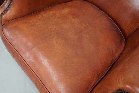 Image 1 of Vintage Nederlandse clubfauteuils in cognackleurig leer, set van 2