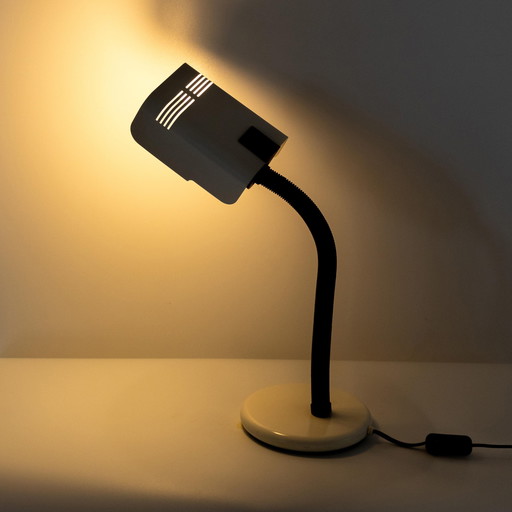 1x Mid Century Modern Industrial Desk Lamp, Targetti, Italy 1970