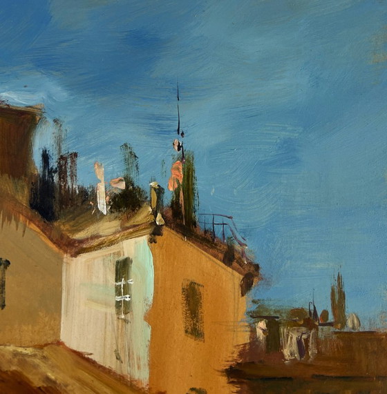 Image 1 of Original Oil Painting Coastal City Landscape Streets of Venice