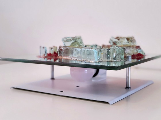 Image 1 of Vintage Brutalist broken glass wall lamp 1971