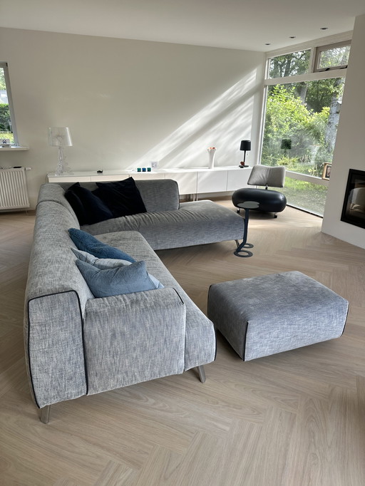 Leolux Oscar corner sofa and hocker