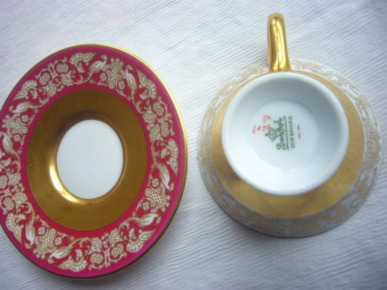 Image 1 of vintage mocha cup from Rosenthal ca. 1929 gold & red  