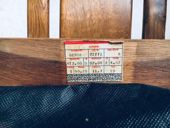 Image 1 of Set van 6 eetkamerstoelen in eikenhout, Duits design uit de jaren 70