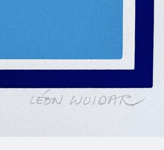Image 1 of Léon Wuidar ( 1938 ) rare constructivist silkscreen from 1986
