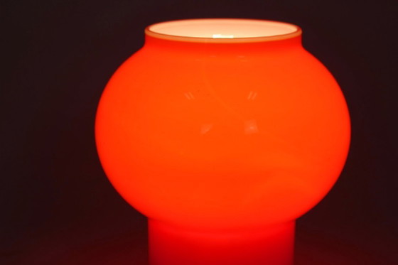 Image 1 of Vintage Red Glass Table Lamp attributed to Štěpán Tabery, Former Czechoslovakia, 1970s