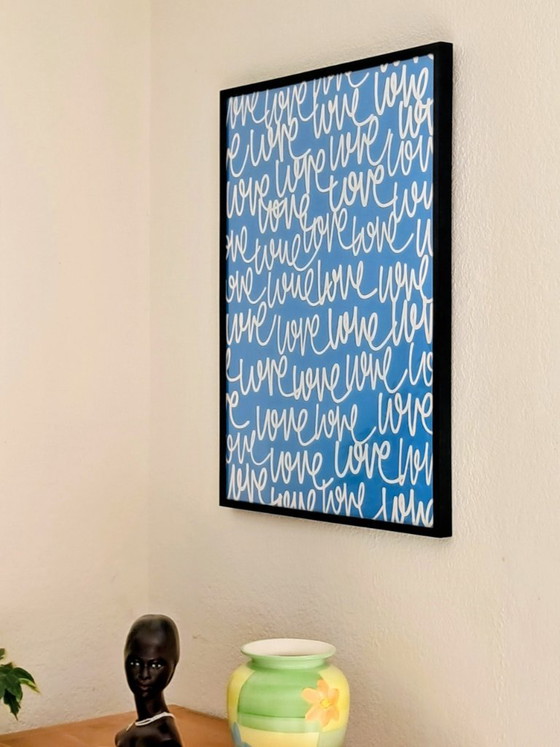 Image 1 of LA POINTE – Himmelblaue Liebe – Gerahmte Künstlerlithografie