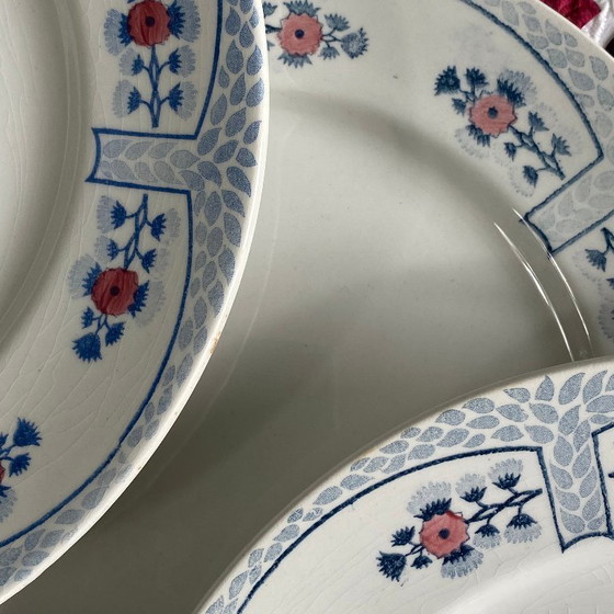 Image 1 of 6 piatti piani Creil e Montereau, modello Toledo, terracotta antica